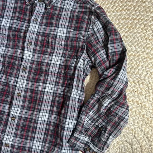 Carhartt men’s relaxed fit L plaid flannel long sleeve button down top shirt - Picture 3 of 7